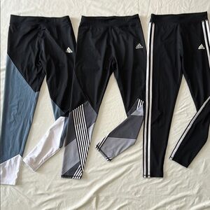 Adidas Black and White Leggings, Lot of 3, Size M (10-12).